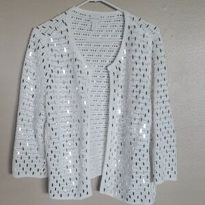 Chico's White Sequin Women's Sweater